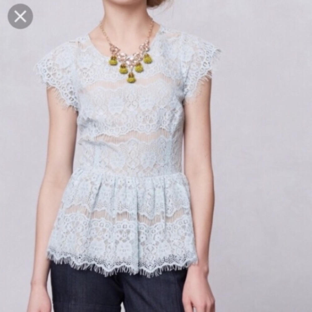 Anthropologie Maeve Lace Peplum